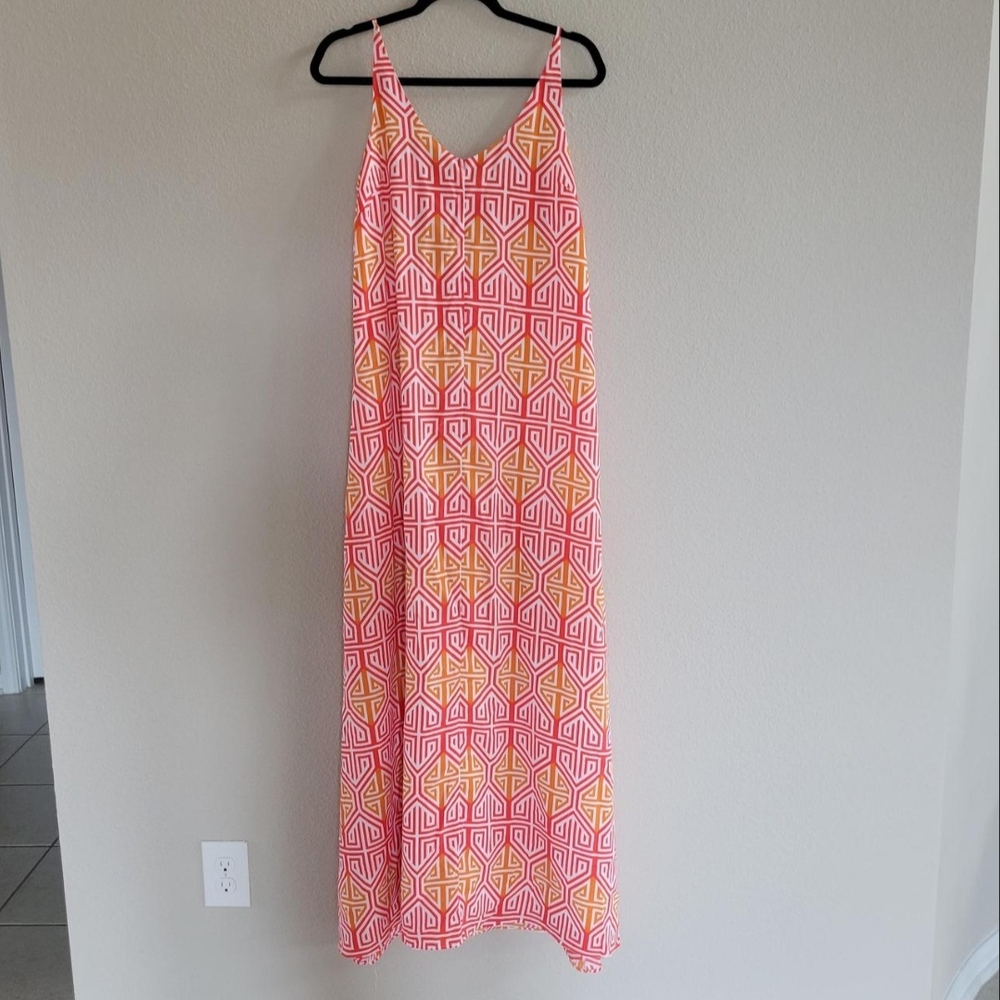 Pink and Yellow Spaghetti Strap Sundress